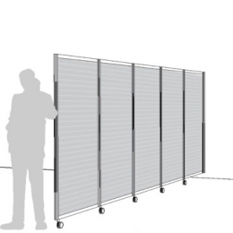 Separè a parete ALA ROLLER LIGHT "fonoassorbente" - cm 505x190h (5 elementi)