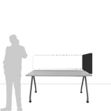 Schermo divisorio fonoassorbente TXT "desk" - con 2 morsetti tipo A - cm 75x40h - Schermo divisorio fonoassorbente TXT 