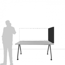 Schermo divisorio fonoassorbente ZIPSOUND 02 "desk"- con 2 morsetti tipo A - cm70x60h