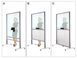 Schermo parafiato MACRO FRONT OFFICE - cm 160x60h con fessura passacarte cm 30x8h